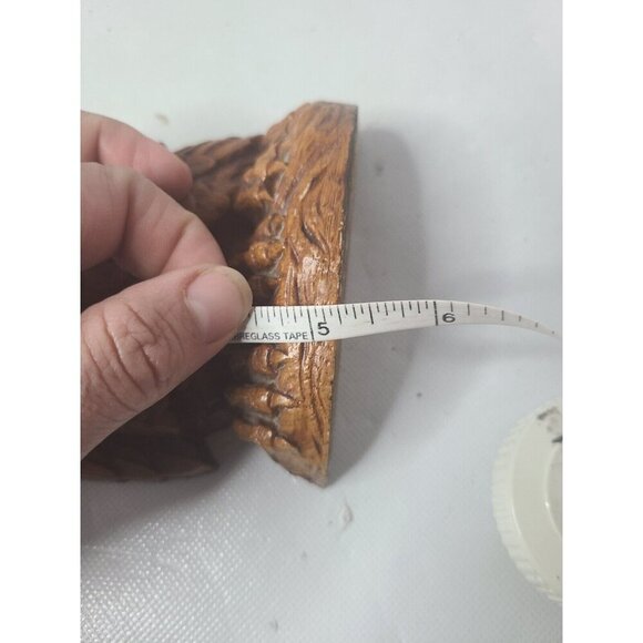 Vintage Brown Carved Wood Owl Bookend Set of Two Rustic Decorative - Picture 6 of 6